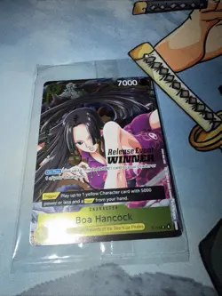 One Piece Boa Hancock Release Event Winner P-115 Sealed Holo Stamp NM - Image 1