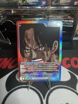 One Piece Portgas.D.Ace OP13-002 Alt Art Leader ENGLISH Carrying On His Will - Image 1