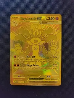 Pokemon Mega Lucario EX 188/132 Mega Evolution Hyper Rare Gold Card - Image 1