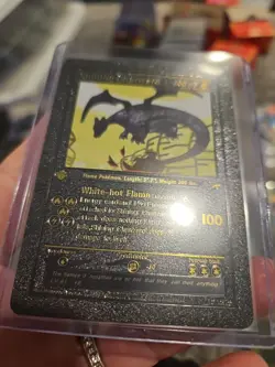 Shining Charizard Black Foil Fan Art Vinyl Textured Collector Pokemon Card - Image 3