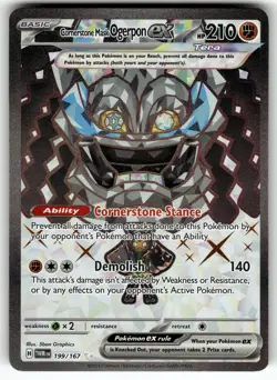 Cornerstone Mask Ogerpon ex 199/167 SV06: Twilight Masquerade NM Pokemon Card - Image 1