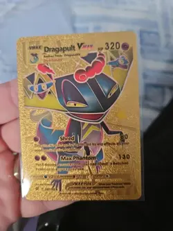 Dragapult Vmax Gold Foil Fan Art Premium Vinyl Textured Collector Pokemon Card - Image 1