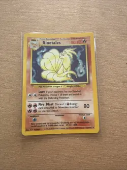 Ninetales Holo Unlimited Rare Pokemon TCG Card 12/102 Base Set - Image 1