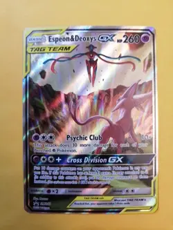 Espeon & Deoxys GX - SM240 - Pokemon Sun & Moon Promo Ultra Rare Card NM - Image 1