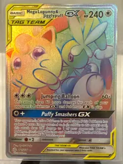 Mega Lopunny & Jigglypuff GX (Secret) 261/236 Cosmic Eclipse Pokemon Card NM - Image 1