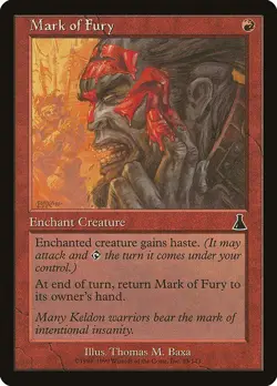 Mark of Fury 1x FOIL UD MTG Urza's Destiny Common Vintage NM red - Image 1