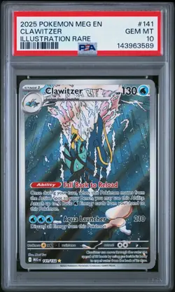 PSA 10 Clawitzer 141/132 Pokemon Mega Evolution MEG EN Illustration Rare 2025 - Image 1