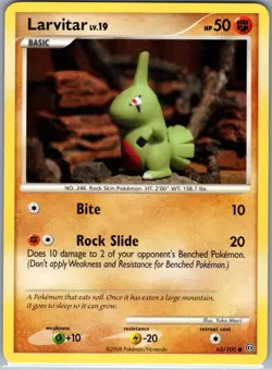 Larvitar 63/100 Non Holo Stormfront - Pokemon Card - NM - Image 1
