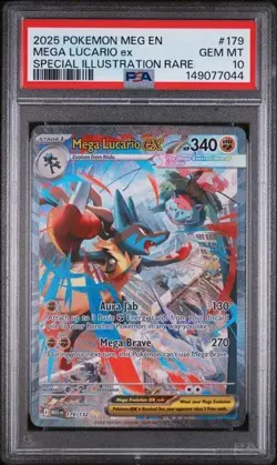 POKEMON MEGA LUCARIO ex 2025 MEGA EVOLUTION #179 SPECIAL ILL. RARE PSA 10 - Image 1