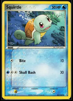 Squirtle 63/100 Common Crystal Guardians Pokemon Card - Image 1