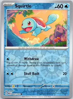 Squirtle 007/165 C 151 Pokemon Reverse Holo Near Mint COSTCO COSMOS HOLO - Image 1