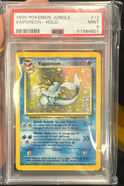 1999 POKEMON JUNGLE NO SYMBOL #12 VAPOREON-HOLO PSA 9 WOTC VINTAGE - Image 1