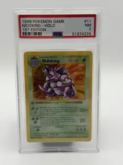 Pokemon TCG Nidoking Base Set Shadowless 1st Edition Holo PSA 7 11/102 English - Image 1