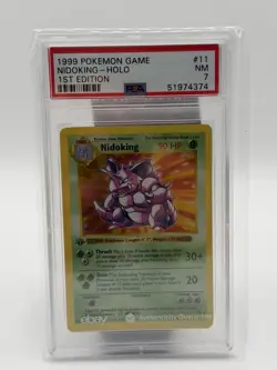 Pokemon TCG Nidoking Base Set Shadowless 1st Edition Holo PSA 7 11/102 English - Image 4