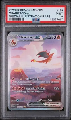 POKEMON CHARIZARD ex 2023 MEW EN-151 #199 ex SPECIAL ILLUSTRATION RARE PSA 9 - Image 1