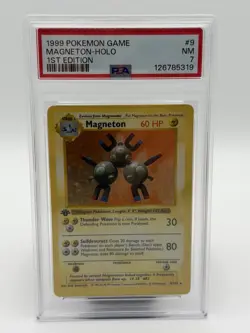 Pokemon TCG Magneton Base Set Shadowless 1st Edition Holo PSA 7 9/102 English - Image 1