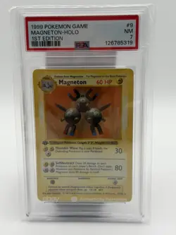 Pokemon TCG Magneton Base Set Shadowless 1st Edition Holo PSA 7 9/102 English - Image 4