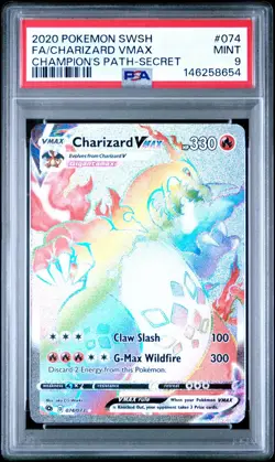 PSA 9 CHARIZARD VMAX RAINBOW 074/073 - POKEMON CHAMPION'S PATH 2020 - Image 1
