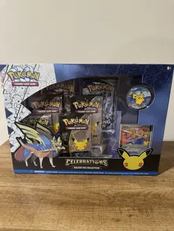 Pokemon TCG Celebrations 25th Anniversary Zacian Deluxe Pin Collection Sealed - Image 1