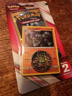 Pokemon 2 Mini Booster Packs + 1 MACHAMP Promo & Coin Brand New Sealed - Image 2