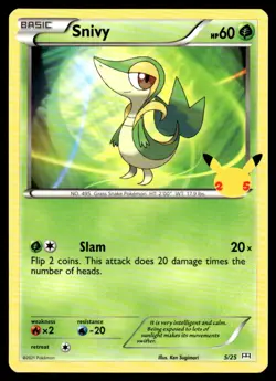 2021 McDonald's Canada Collection Non-Holo Snivy Basic/Promo/UNplayed #5 - Image 1