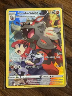 Pokemon Hisuian Arcanine TG08/TG30 Lost Origin Ultra Rare Holo Stage 1 130 HP - Image 1
