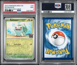 2023 POKEMON MEW EN-151 BEST BUY EXCLUSIVE #001 BULBASAUR PSA 9 - Image 3