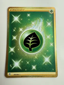 Grass Energy 283/264 Gold Secret Rare Fusion Strike Pokemon TCG - Image 1