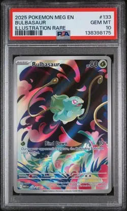 POKEMON BULBASAUR 2025 MEGA EVOLUTION #133 ILLUSTRATION RARE PSA 10 - Image 1