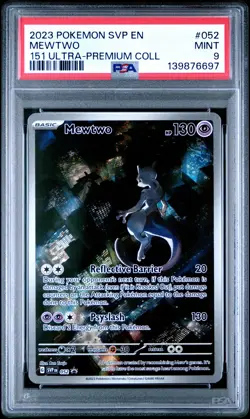 2023 POKEMON SVP EN-SV BLACK STAR PROMO 151 ULTRA-PREM COLL #052 MEWTWO PSA 9 - Image 1