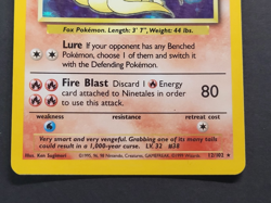 Base Set Pokemon TCG Ninetales 12/102 Rare Holo HP/DMG - Image 5