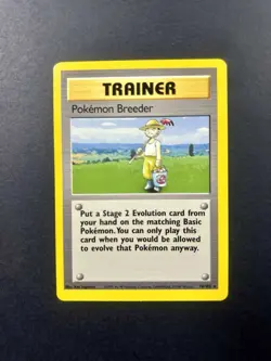 1999 Pokemon Breeder Trainer NM MNT Vintage Base Set Unlimited Non Holo #76 - Image 1