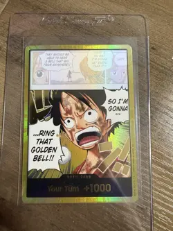 One Piece TCG 2026 DON!! Card Gold Frame OP15 Luffy Golden Bell NM - Image 1