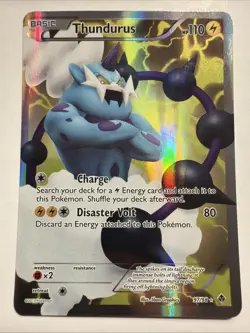 Pokemon Thundurus 97/98 Emerging Powers Ultra Rare Full Art Holo 110HP TCG Card - Image 1