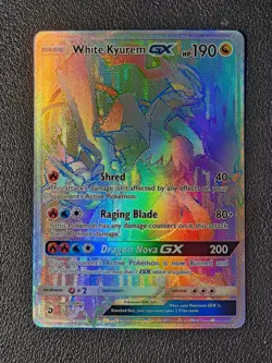 White Kyurem GX 74/70 Pokemon card SM Dragon Majesty secret rare holo NM - Image 1