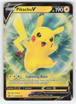 Pikachu V SWSH198 NM Holofoil SWSD SWSH: Sword & Shield Promo Cards - Image 1