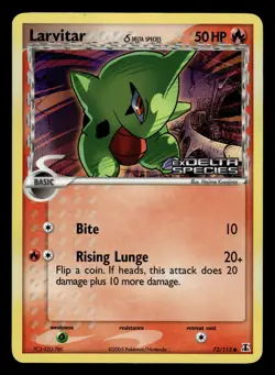 Larvitar 73/113 Reverse Holo Ex Delta Species Pokemon Card - Image 1
