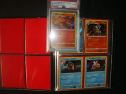 Detective Pikachu COMPLETE 18 Card Holo Set Binder Psa 9 Charizard red sleeves - Image 1