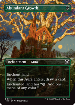 Abundant Growth (Borderless) [Innistrad Remastered] Foil Near Mint - Image 1