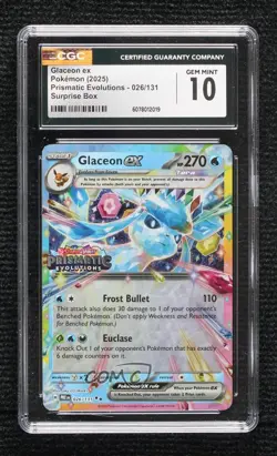 Glaceon (Surprise Box Promo) Pokemon Prismatic Evolutions PRE CGC 10 Gem Mint - Image 1