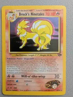 Pokemon Brock's Ninetales Gym Challenge Holo Rare 3/132 2000 Stage 1 70 HP WOTC - Image 1