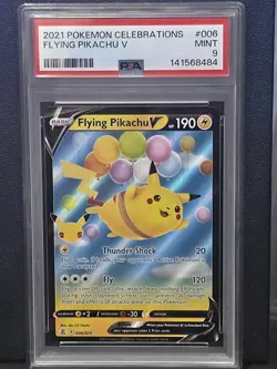 2021 POKEMON CELEBRATIONS #006 FLYING PIKACHU V PSA 9 Mint - Image 1