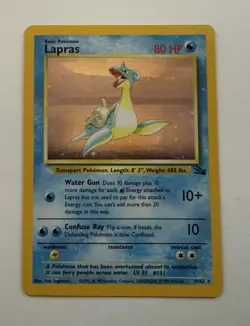 1999 Pokemon Lapras Holo Fossil 10/62 WOTC Vintage Rare LP - Image 1