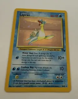 1999 Pokemon Lapras Holo Fossil 10/62 WOTC Vintage Rare LP - Image 4