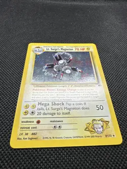 Pokemon TCG Lt. Surge's Magneton Gym Heroes 8/132 Holo Unlimited Rare SWIRL - Image 4
