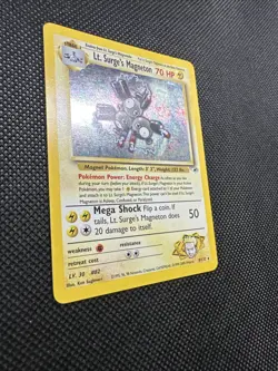 Pokemon TCG Lt. Surge's Magneton Gym Heroes 8/132 Holo Unlimited Rare SWIRL - Image 5