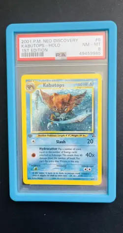 Pokemon TCG PSA 8 - 1st Edition Kabutops 6/75 Holo Rare - WOTC Neo Discovery - Image 2