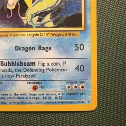Pokemon Vintage Holo Gyarados 6/102 Base Set WoTC 1999 - Image 4