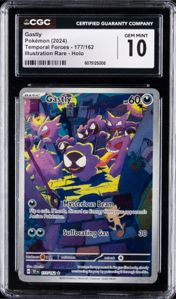 2024 Pokemon Temporal Forces Gastly #177 CGC 10 GEM MINT Illustration Rare - Image 1