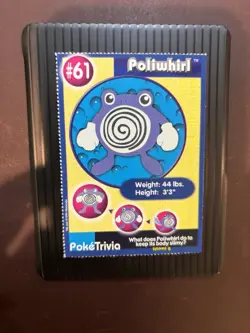 1999 Pokemon Poke Trivia Burger King Perforated Poliwhirl #61 - Image 1